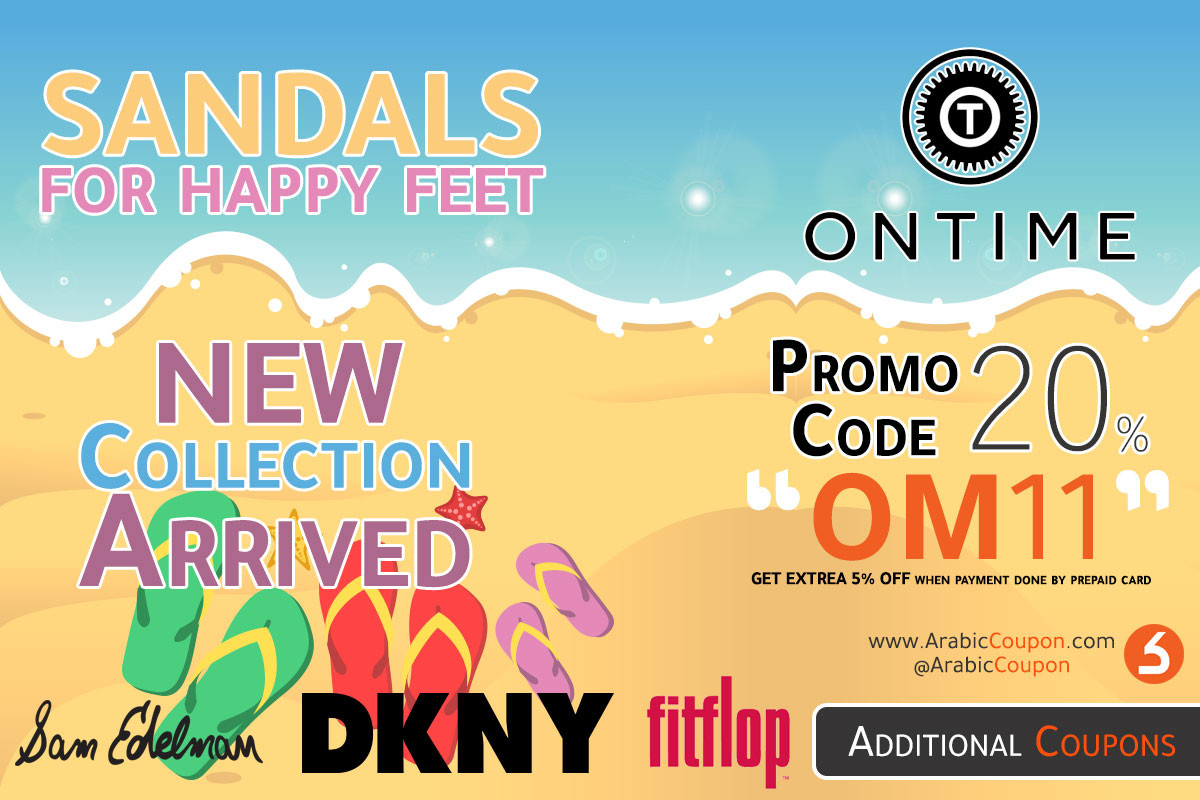 The latest sandals collection in Ontime with additional coupon code