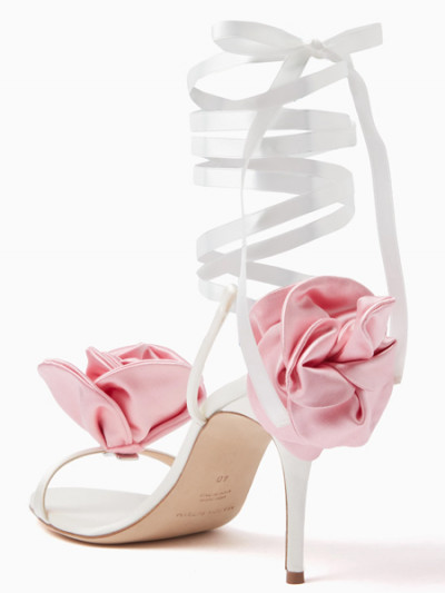 50% off on Magda Butrym heel sandals with satin straps and flowers