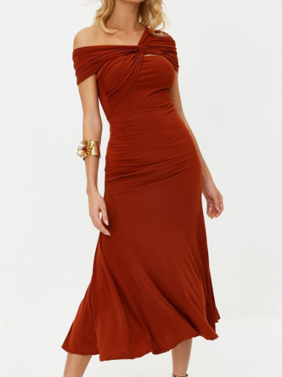 Trendyol Orange One Shoulder A-Line Dress - 50% OFF - VogaCloset Sale