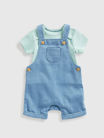 Mothercare set of bodysuit and shorts with suspenders - 69% OFF