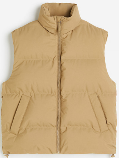 H&M water-repellent puffer gilet with 72% off