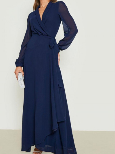 فستان ماكسي بوهو شيفون بتصميم لف - 74% خصم - عروض فوغاكلوسيت
